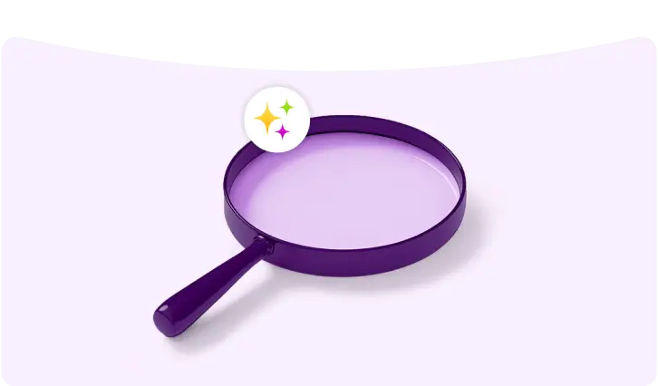 A magnifying glass with an AI symbol